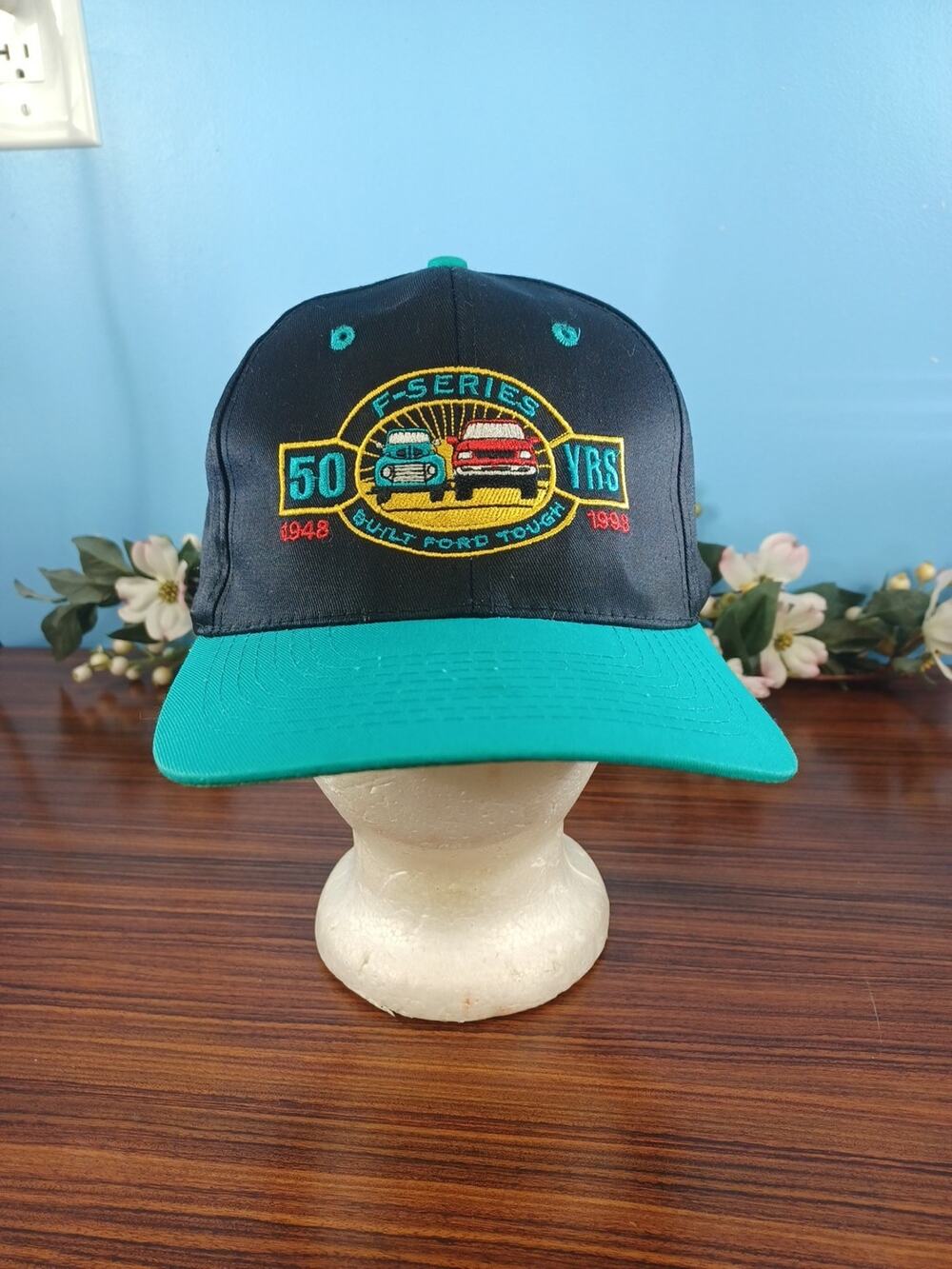 Ford F-Series Hat Cap Snapback Cars 50 Yrs Bulit Ford Tough Automobile Black